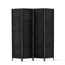 4 Panel Black Timber Room Divider / Screen Privacy