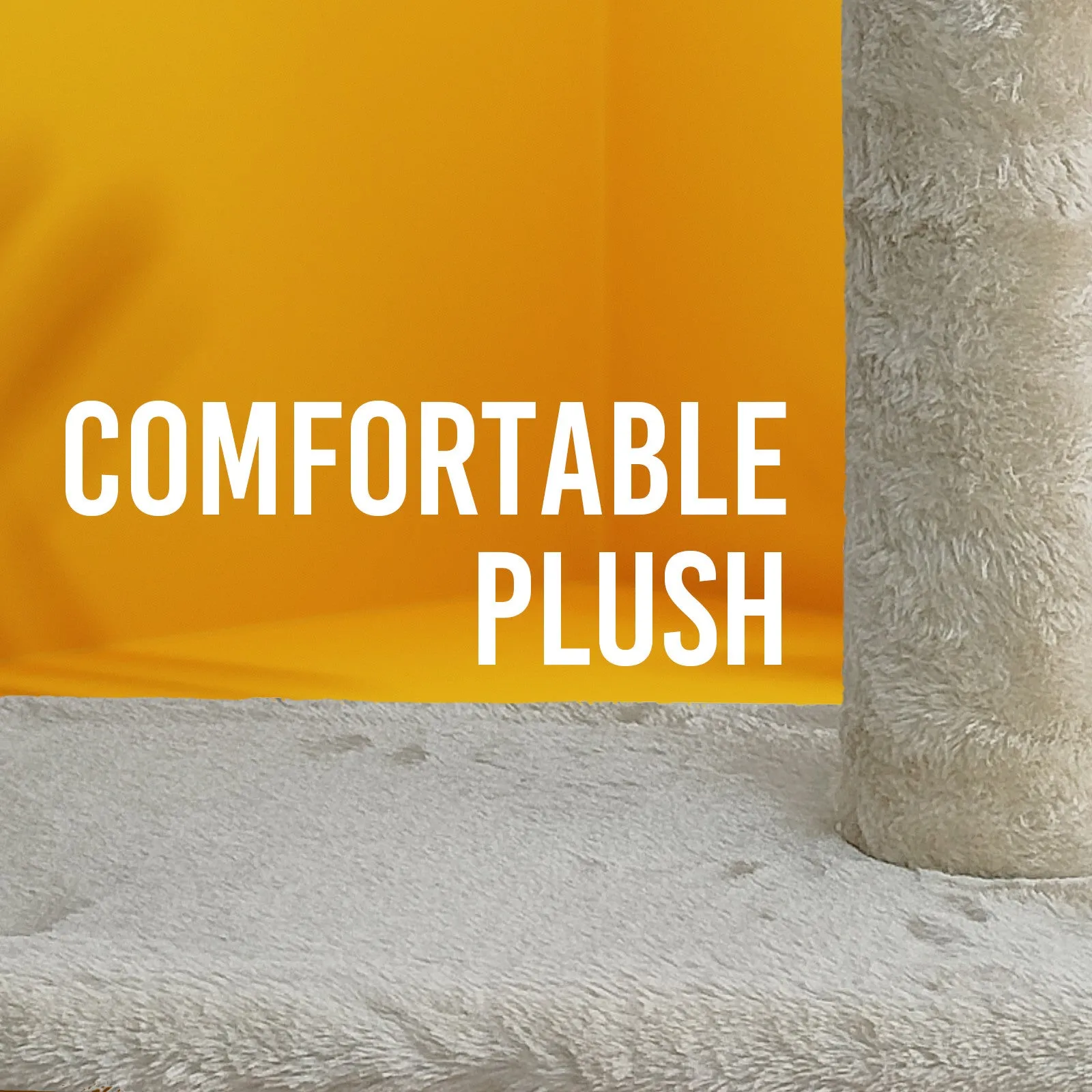 4Paws Cat Tree Scratching Post House Furniture Bed | Luxury Plush Play | 230cm | Beige