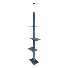 4Paws Cat Tree Scratching Post House Furniture Bed | Luxury Plush Play | 230cm | Grey