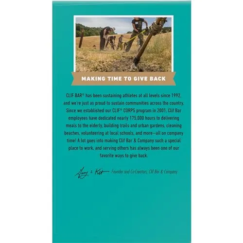 CLIF BAR - Cool Mint Chocolate with Caffeine - Made with Organic Oats - Energy Bars - Non-GMO - Plant Based Protein Bars (10 Pack)