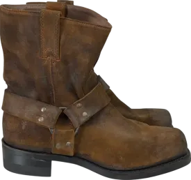 Frye Harness 8r 81324 Mens Brown Leather Slip On Casual Dress Boots UK 9 EU 43 👞