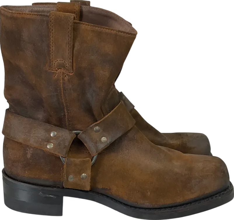 Frye Harness 8r 81324 Mens Brown Leather Slip On Casual Dress Boots UK 9 EU 43 👞