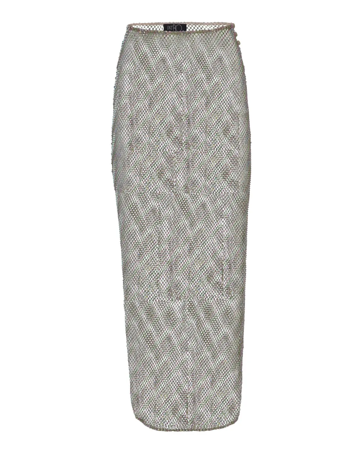Rhinestone-Netted Midi Skirt